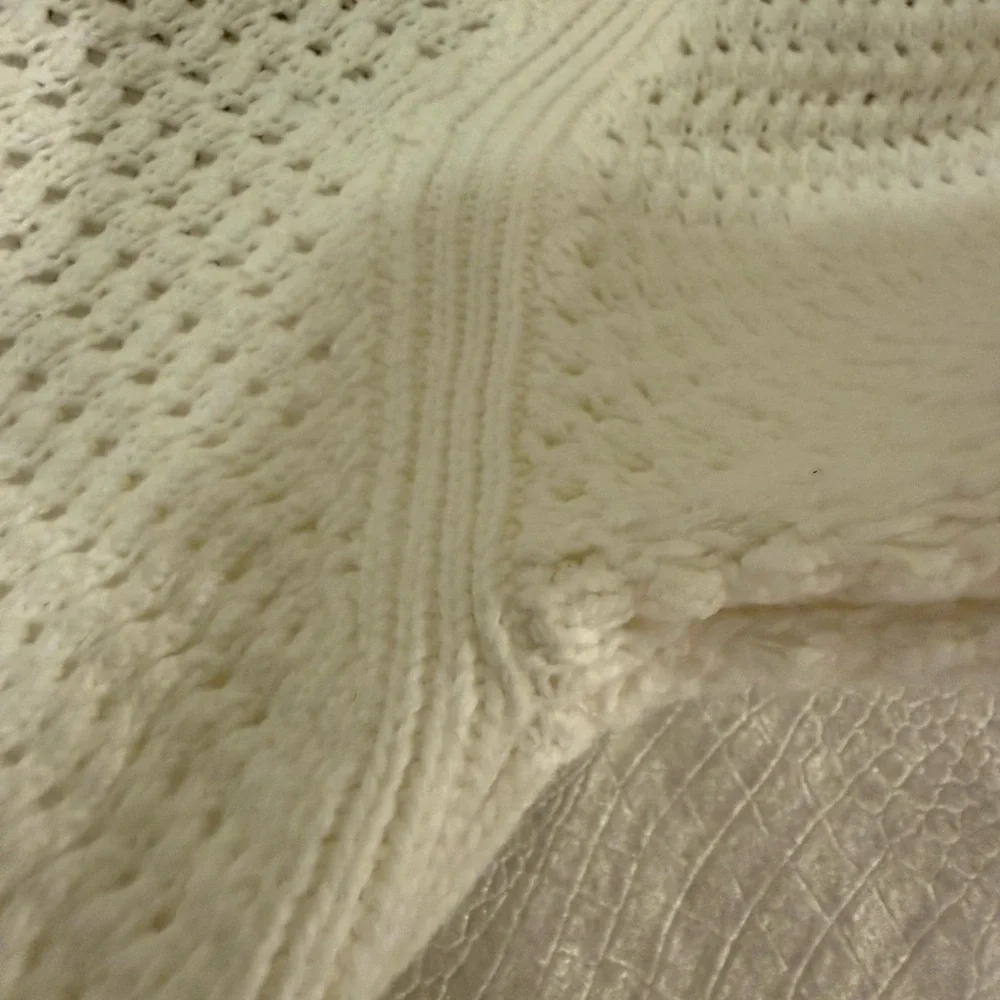 ME+EM White Open-Knit Cotton Sweater Tagged size L, fits more like S-M (!) - Picture 7 of 12